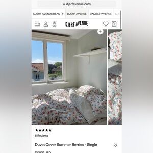 Djerf Avenue Summer Berries Duvet Cover and ONE pillowcase